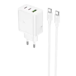 МЗП Hoco N51 Scenery PD65W (1USB-A/2C) + кабель Type-C to Type-C White