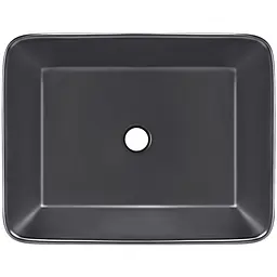 Умивальник Qtap Tern 480x370x135 Black matt QT176069MB, Чорний матовий