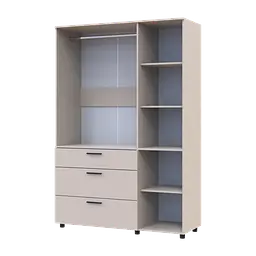 Шафа для одягу Doros Торн Кашемір 3 ДСП/3Ш (штанга) 135х51.6х200 (44900497) - мініатюра 4