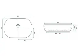 Умивальник Rea Cleo 60,5x41 white-gold (REA-U6211), Глянцева - мініатюра 6