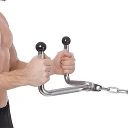 Ручка для нижньої тяги York Fitness Multi-Purpose багатофункціональна з гумовими наконечниками, хром - мініатюра 7