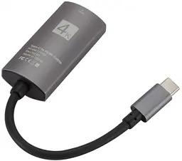 Перехідник USB 3.1 Type-C HDMI (F), 4K 30HZ, кабель 0.1м, чорний
