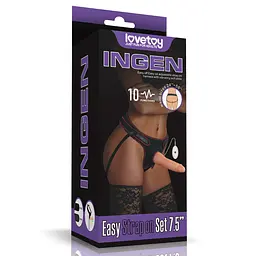 Страпон LoveToy Easy Strapon Set 7.5'' 19 см тілесний