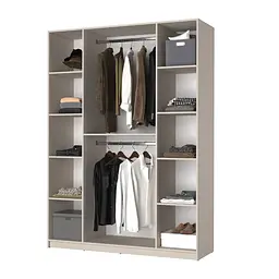 Шафа 4-дверна MebelStar Оскар Gloss BL-B, додаткова штанга 160x52x220 см Дуб тахо/Чорний (MBS-5276) - мініатюра 2