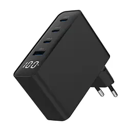Зарядний пристрій Gembird 3xUSB-C PD100W + 1xUSB QC3.0 30W black (TA-UC-PDQC100LCD-01-BK) - мініатюра 4
