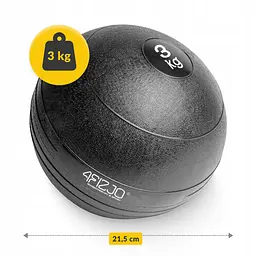 Слембол (медичний м'яч) для кросфіту 4FIZJO Slam Ball 3 кг Black (P-5907739315410) - мініатюра 6