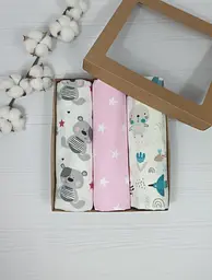 Набір пелюшок a.l.babybox Зірки 50х80/100х80 см 3 шт. Біло-рожевий (NA 18168580)