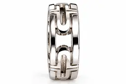 Чоловіча обручка Jewellery Continent з білого золота з геометричним орнаментом 14.5 (К-0912) - мініатюра 2