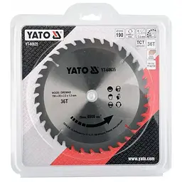 Диск пиляльний победітовий по дереву YATO 190x20x2.2x1.5 мм (YT-60635) - мініатюра 2