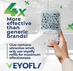 Ловець мух у приміщенні VEYOFLY пастка для мух у приміщенні (1 пристрій + 3 заправки) - мініатюра 8