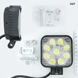 Додаткова LED фара 27W (3W x 9) 10-30V 82x80x30 mm Далека (87 27W) 2 шт. (3432) - мініатюра 3