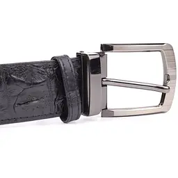 Ремінь класика з натуральної шкіри крокодила чорний CROCODILE LEATHER 18018 117 см - мініатюра 8