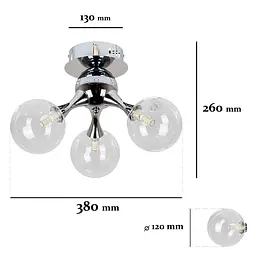 Люстра стельова LED Levistella 7529817-3 CR+CL, G9, хром, скло, сучасний стиль для вітальні - мініатюра 2