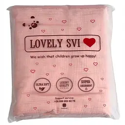 Плед Дитячий Lovely Svi Бавовна Муслін 100 х130 см - двосторонній - Рожевий (601254) - мініатюра 3