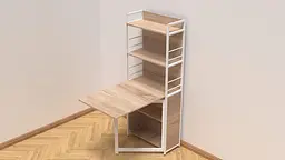 Стіл книжка з етажеркою Практик 2 Ferrum-decor 1555x640x990 Білий метал ДСП Дуб Сонома 16мм (FRD-104635) - мініатюра 3