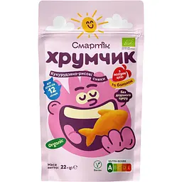 Кукурудзяно-рисові снеки Смартік Organic банан полуниця 22 г