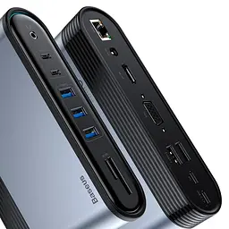 Адаптер Baseus Working Station Three-Screen Multifunctional Type-C Hub Adapter CAHub-DG0G - мініатюра 10