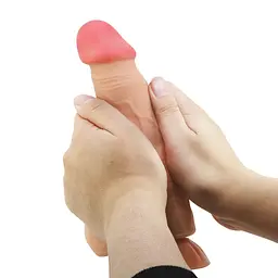 Фалоімітатор Baile Sliding Skin Bendable 8.5'' 21.8 см тілесний - мініатюра 7