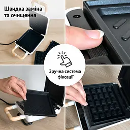 Вафельниця та сендвічниця 2в1 ADE чорна з тефлоновим покриттям (KG2138-3) - мініатюра 6
