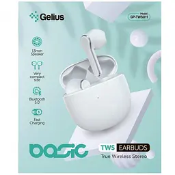 Бездротові навушники Bluetooth Headset Gelius Pro Basic GP-TWS011 White - мініатюра 6
