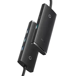 Хаб USB Lite "4-in-1", Black, USB 3.0 - 4xUSB 3.0 Baseus teh0019590 - мініатюра 2