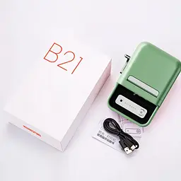 Принтер етикеток стікерів Niimbot B21 Green, термопринтер | + рулон етикеток (230 шт) - мініатюра 7