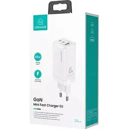 Мережевий зарядний пристрій Usams T33 US-CC110 GaN Mini Fast Charger 65W White [153995] - мініатюра 3