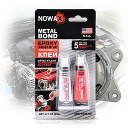 Епоксидний клей NOWAX для Металу STEEL EPOXY ADHESIVE Сірий сталевий 20г (NX48409)