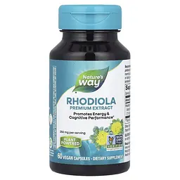 Родіола рожева Nature's Way Rhodiola 250 mg, 60 вегакапсул для підтримки енергії та когнітивних функцій