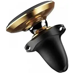 Автотримач Baseus Magnetic Air Vent Car Mount With Cable Clip (SUGX020015) чорно-золотистий - мініатюра 2