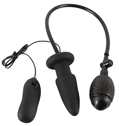 Анальна пробка Orion Inflatable + Vibrating Butt Plug 12.2 см (чорний) - мініатюра 3