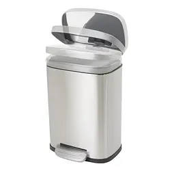 Відро для сміття з плавним закриттям прямокутне Mixxus Bevel-TC0105 SS Color 5л нержавіюча сталь MI7086, Нержавіюча сталь - мініатюра 2