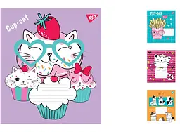 Зошити учнівські 12 аркушів коса лінія. 1В Funny animals, 25 шт. в упаковці