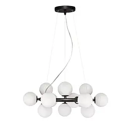 Люстра стельова LED Levistella 761J2029-15-S BK+WH, чорний метал, білий плафон, сучасний стиль - мініатюра 2
