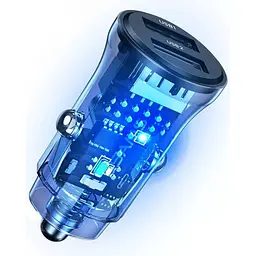 Автомобільний зарядний пристрій Usams US-CC162 C31 Dual USB-A+USB-A 15W Transparent [153996] - мініатюра 3