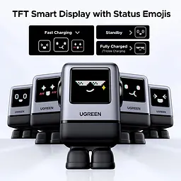 Зарядний пристрій 4xUSB 100W (3xUSB-C+USB-A) Gan Robot tech Fast Charger Сірий X688 Ugreen - мініатюра 2