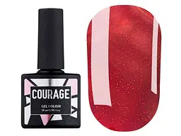 Гель-лак COURAGE 10мл для нігтів №065 Теплий червоний, з блискітками
