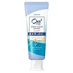 Зубна паста SUNSTAR Ora2 Me Stain Clear Paste для білизни зубів та проти нальоту (натуральна мʼята) 130 г