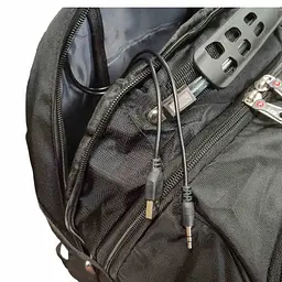 Рюкзак чорний з дощовиком 32 літри з USB та AUX виходами Swiss Bag 8810 - мініатюра 4