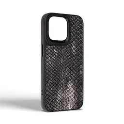 Кожаный чехол для Apple iPhone 15 Pro Max, Harder Lizard, черный, термополиуретан ТПУ + экокожа с имитацией кожи ящерицы, панель, защита корпуса, противоударный, микрофибра, рамка вокруг камеры, защита всего корпуса, (ARM76873) - мініатюра 2