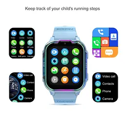 Смарт годинник телефон для дітей H40 з GPS геолокацією, 4G SIM картою, прослуховуванням, іграми та українською мовою До 4 днів роботи Чорний - мініатюра 12