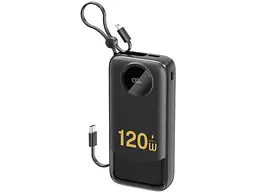 Внешний аккумулятор (павербанк) Dudao 20000mAh K13 Pro 22,5W PD,QC USB-A,USB-C In/Out,with built-in USB-C/Lightning cables Black (6977196680276)