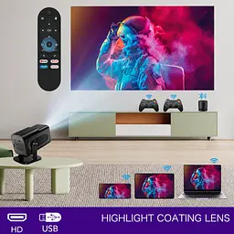 Професійний смарт-проектор 36000 ігор / Домашній кінотеатр HCS350 pro AND HA-196 / Смарт-проектор + Wi-Fi 5G, Bluetooth, HDMI, Android 12+ 2 геймпади - мініатюра 6