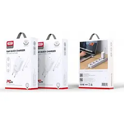 Мережевий зарядний пристрій XO L138 30W GaN nitride (1USB-A+1USB-C) fast charging + Type-C cable White - мініатюра 3
