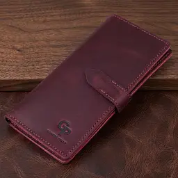 Шкіряне жіноче матове портмоне Grande Pelle 11561 бордовий - мініатюра 1