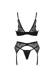 Комплект білизни Obsessive Bellastia XL/2XL чорний - мініатюра 6