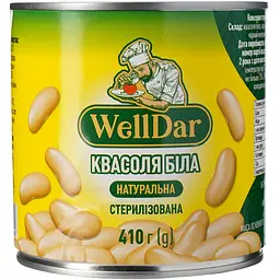 Квасоля WellDar біла натуральна стерилізована 410 г - мініатюра 2