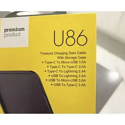 Кабель Hoco Charging Data cable U114 6 in1With Storage Case Black - мініатюра 3