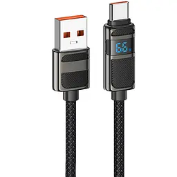 Дата кабель Hoco U137 Line with display USB to Type-C 5A/66W 1.2 м Black