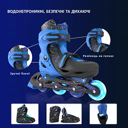 Роликові ковзани Neon Combo розмір 34-37 сині (NT10B4) - мініатюра 8